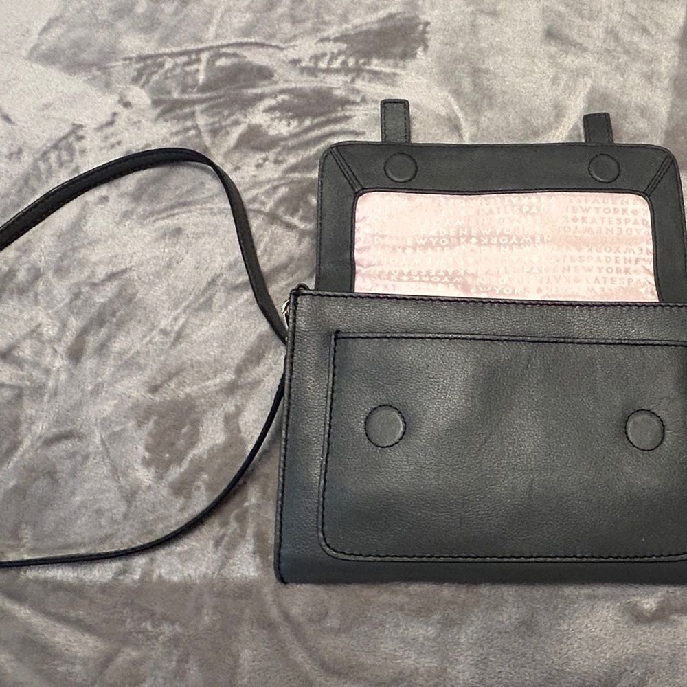 kate spade Gray Leather Buckle Crossbody Bag - Picture 9 of 13